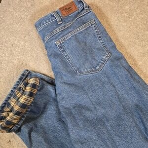 LL Bean Men's 35x32 Classic Fit Fleece Lined Blue Jeans